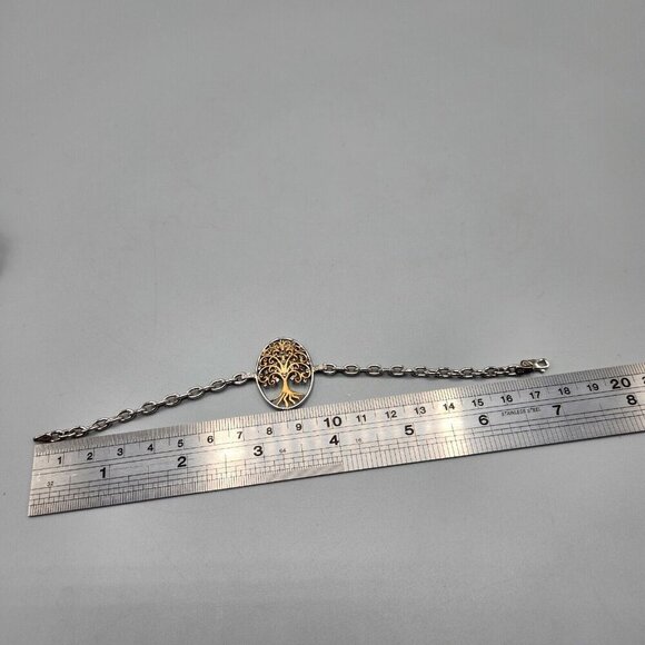 Tree of Life Chain Bracelet Vermeil Sterling Silver Filigree 925 JWBR India - Picture 12 of 13